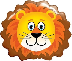 Шар с клапаном (16"/41 см) Мини-фигура, Голова, Лев, 1 шт.