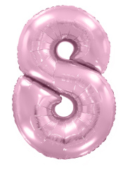 Ф Шар (40''/102 см) Цифра 8, Розовый макарунс, 1 шт. в уп.